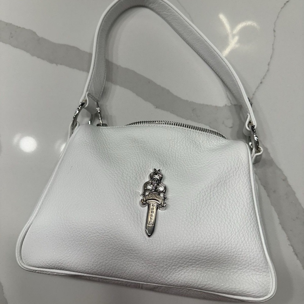 White chrome hearts chicken nugget bag